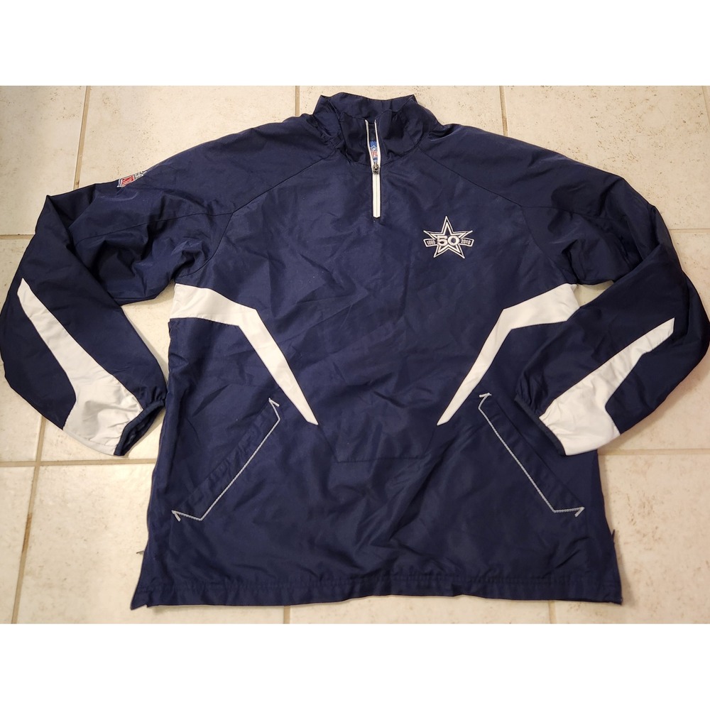 Reebok NFL Onfield Dallas Cowboys‎ 50th Anniversary Windbreaker Mens Medium Navy